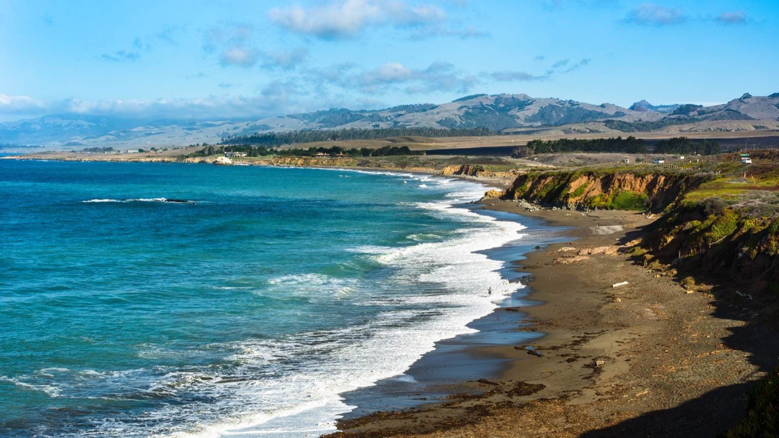Moonstone Beach and the central California coastline.